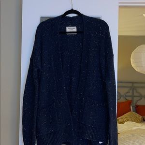 Abercrombie speckled navy knit cardigan